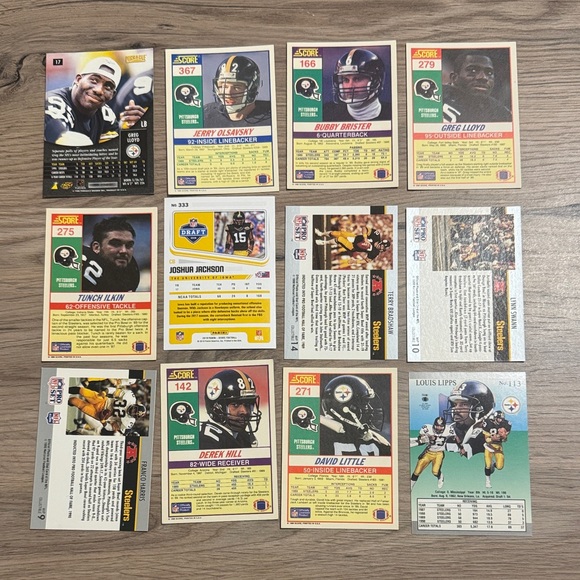 Lot of 12 Steelers Football Trading Cards - Picture 2 of 2
